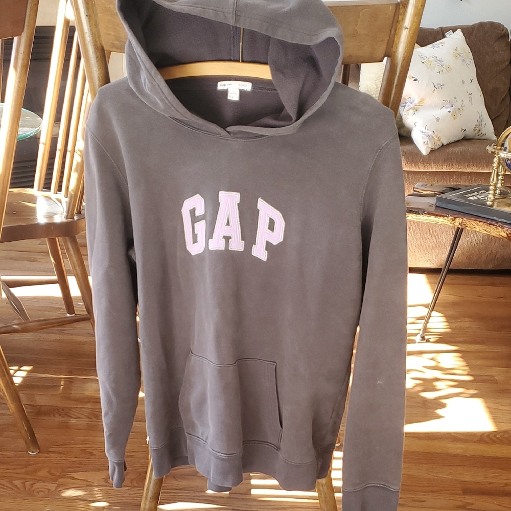 Vintage GAP Gray Hoodie with Purple Logo